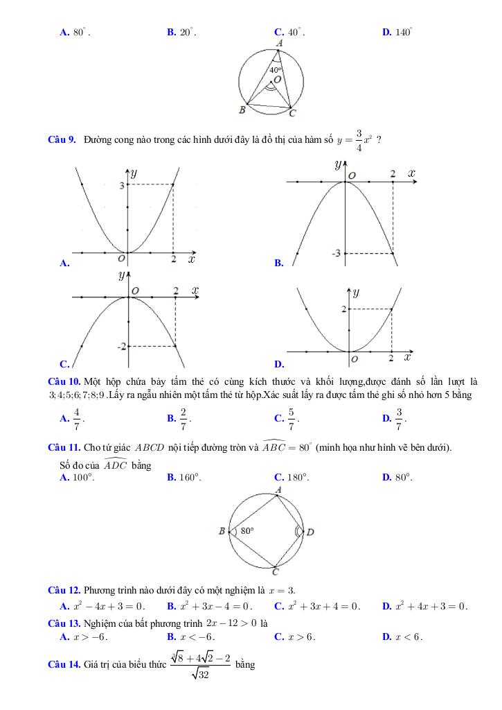 đề tuyển sinh lớp 10 môn toán năm 2025 – 2026 sở gd&đt cần thơ 1