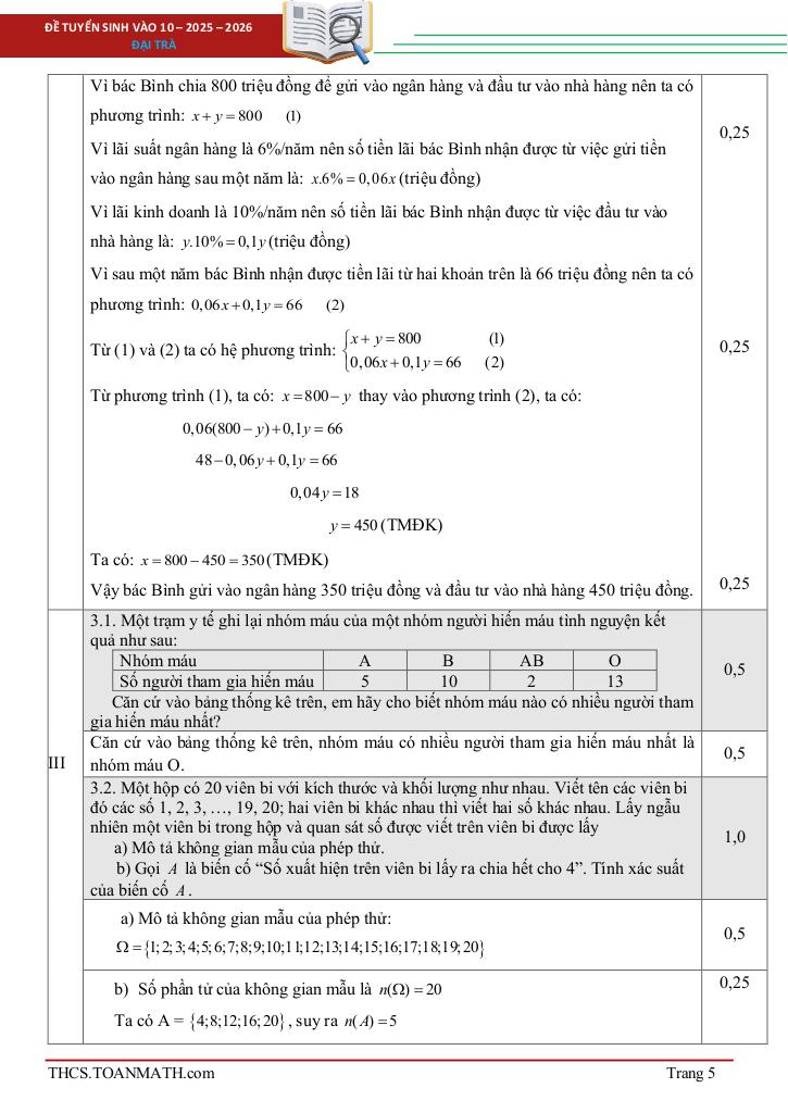 đề tuyển sinh lớp 10 môn toán năm 2025 – 2026 sở gd&đt đắk lắk 4