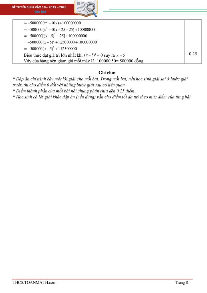 đề tuyển sinh lớp 10 môn toán năm 2025 – 2026 sở gd&đt đắk lắk 7