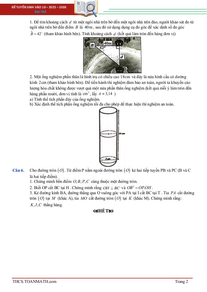 đề tuyển sinh lớp 10 môn toán năm 2025 – 2026 sở gd&đt lạng sơn 1