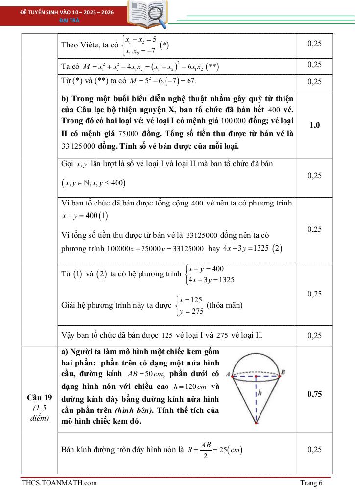 đề tuyển sinh lớp 10 môn toán năm 2025 – 2026 sở gd&đt quảng bình 5