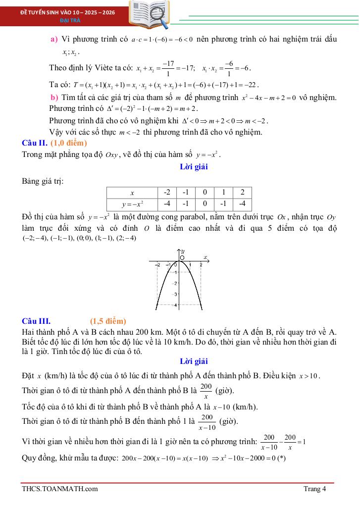 đề tuyển sinh lớp 10 môn toán năm 2025 – 2026 sở gd&đt tiền giang 3
