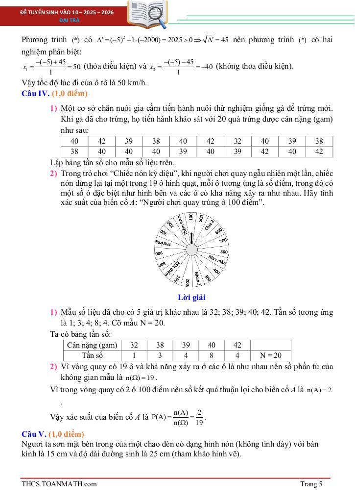 đề tuyển sinh lớp 10 môn toán năm 2025 – 2026 sở gd&đt tiền giang 4