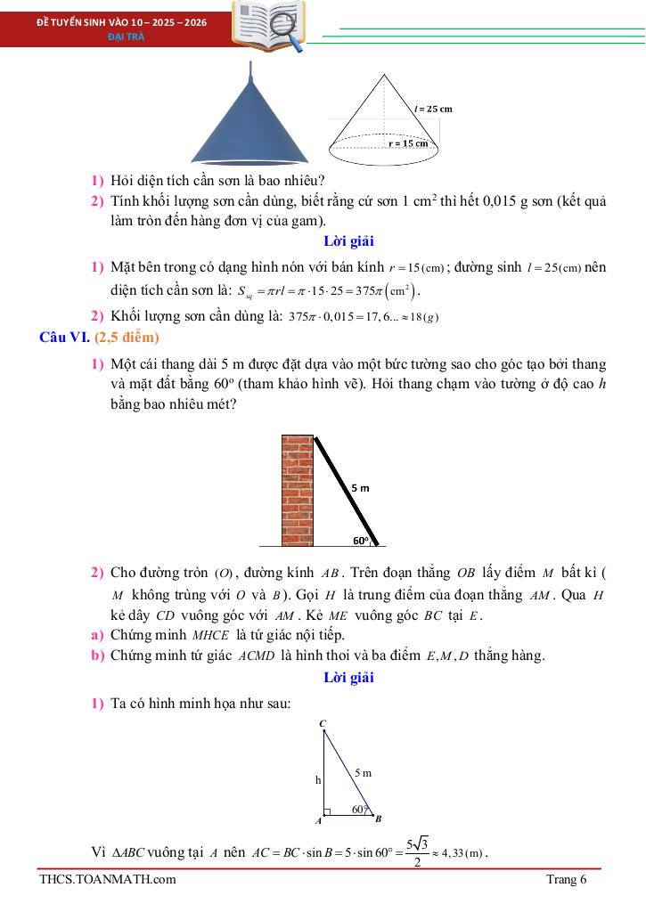 đề tuyển sinh lớp 10 môn toán năm 2025 – 2026 sở gd&đt tiền giang 5