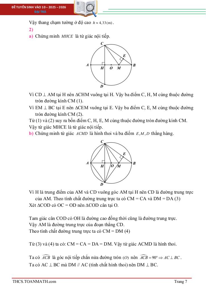 đề tuyển sinh lớp 10 môn toán năm 2025 – 2026 sở gd&đt tiền giang 6