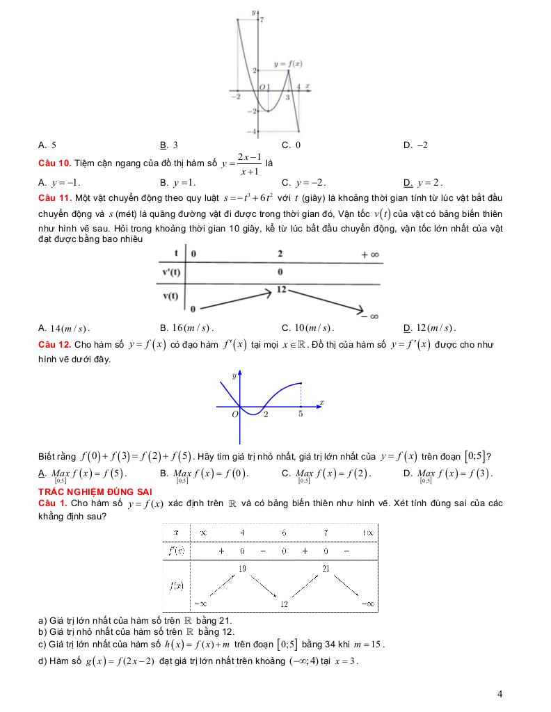 luyện tập chung toàn diện các chủ đề môn toán 12 thpt 3