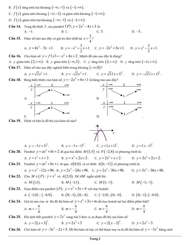 ôn tập cuối học kì 1 toán 10 năm 2025 – 2026 trường thpt cầu giấy – hà nội 1
