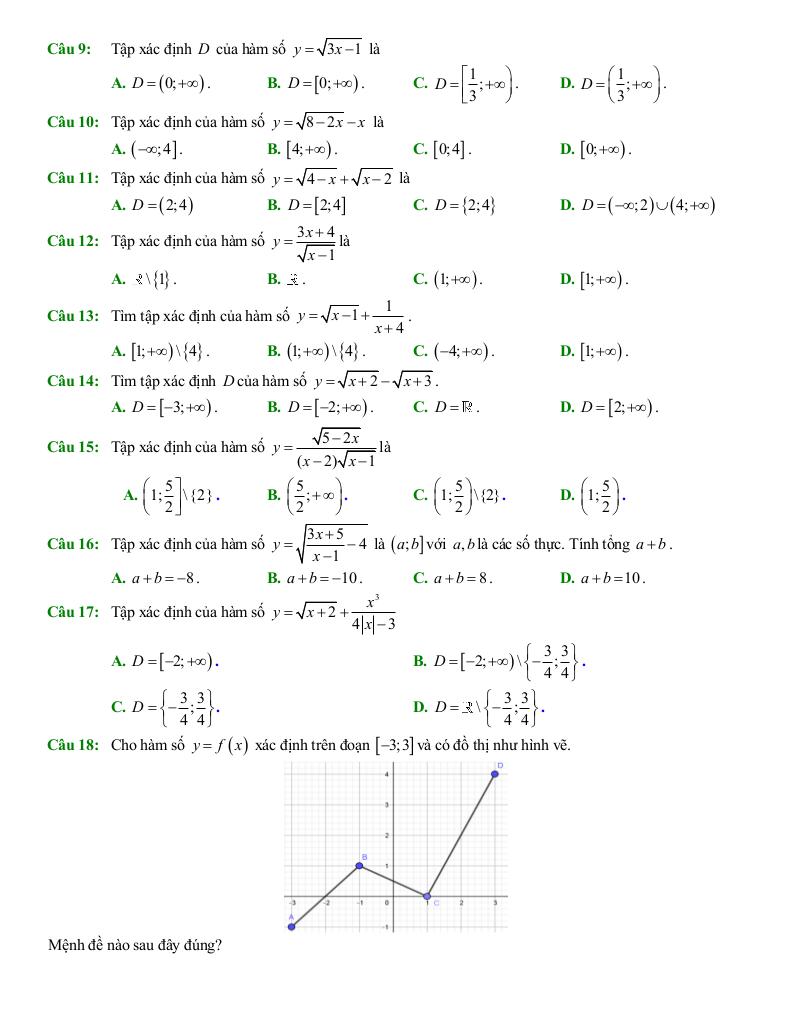 ôn tập cuối học kì 1 toán 10 năm 2025 – 2026 trường thpt trần phú – hà nội 1