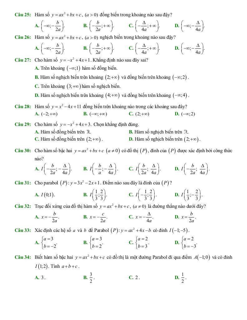 ôn tập cuối học kì 1 toán 10 năm 2025 – 2026 trường thpt trần phú – hà nội 3