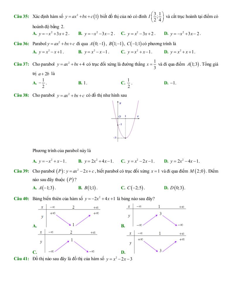 ôn tập cuối học kì 1 toán 10 năm 2025 – 2026 trường thpt trần phú – hà nội 4