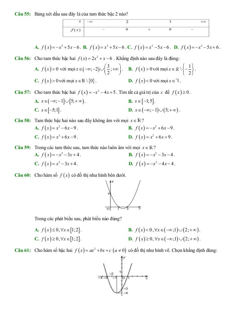 ôn tập cuối học kì 1 toán 10 năm 2025 – 2026 trường thpt trần phú – hà nội 7
