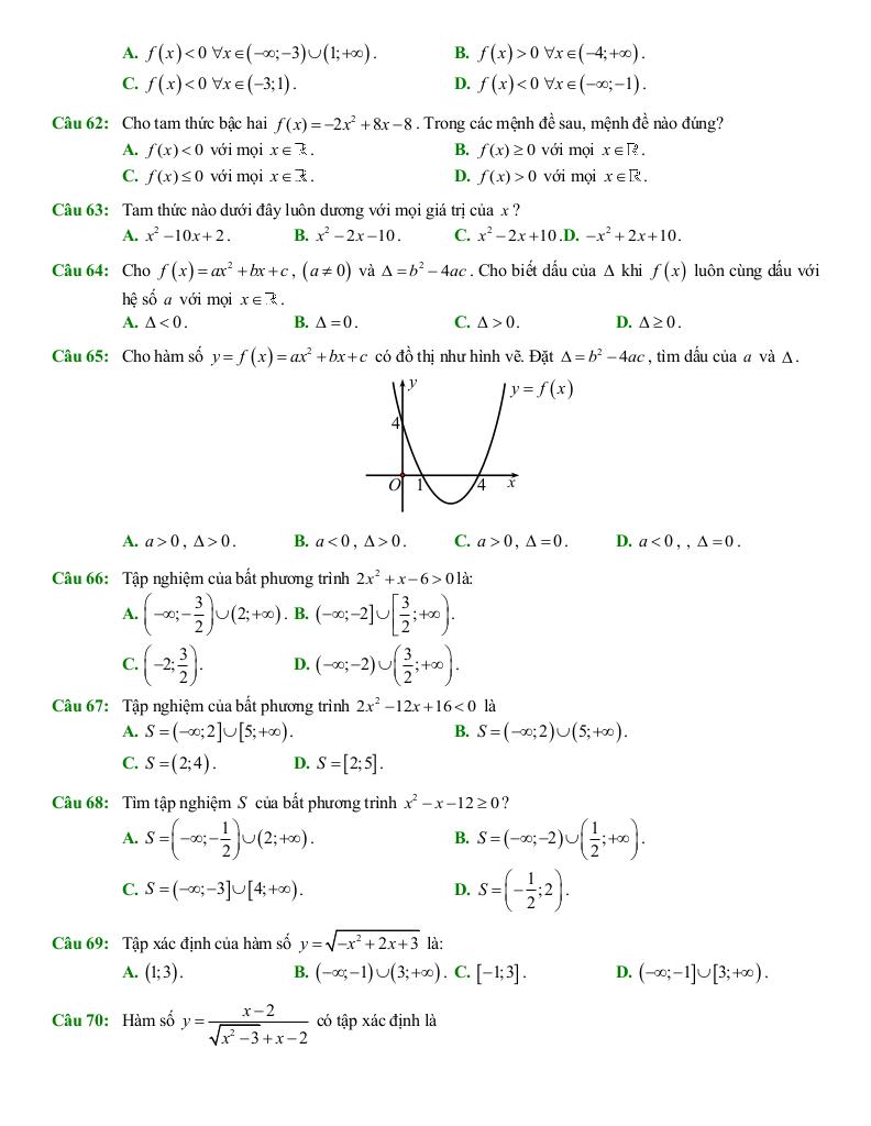 ôn tập cuối học kì 1 toán 10 năm 2025 – 2026 trường thpt trần phú – hà nội 8