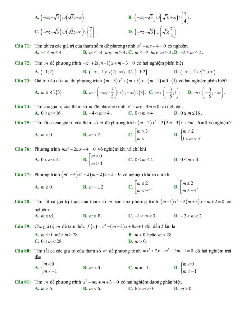 ôn tập cuối học kì 1 toán 10 năm 2025 – 2026 trường thpt trần phú – hà nội 9