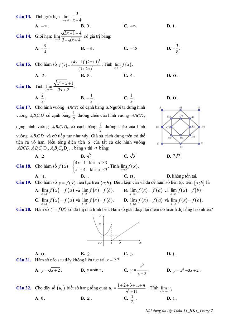 ôn tập cuối học kì 1 toán 11 năm 2025 – 2026 trường thpt trần phú – hà nội 1