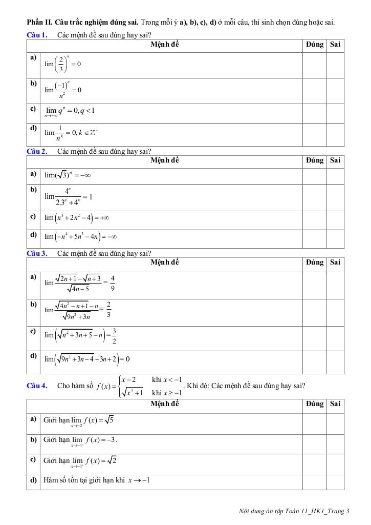 ôn tập cuối học kì 1 toán 11 năm 2025 – 2026 trường thpt trần phú – hà nội 2
