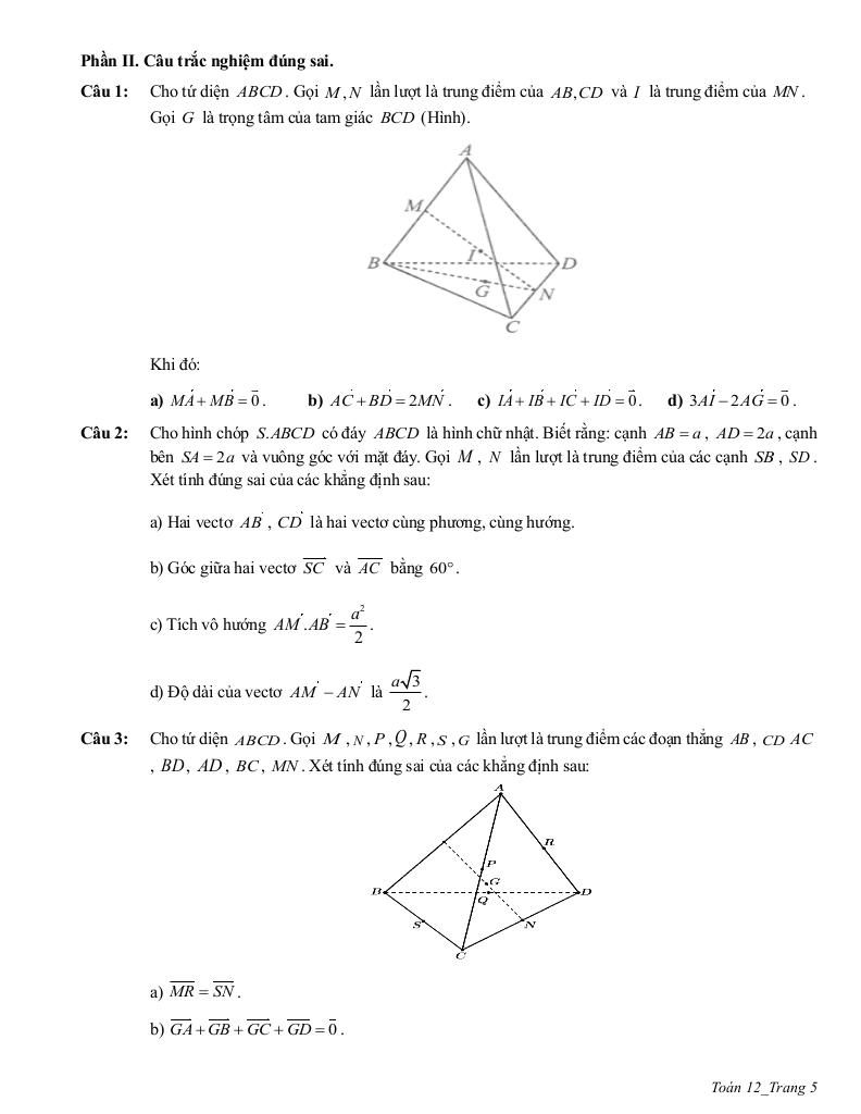 ôn tập cuối học kì 1 toán 12 năm 2025 – 2026 trường thpt trần phú – hà nội 4