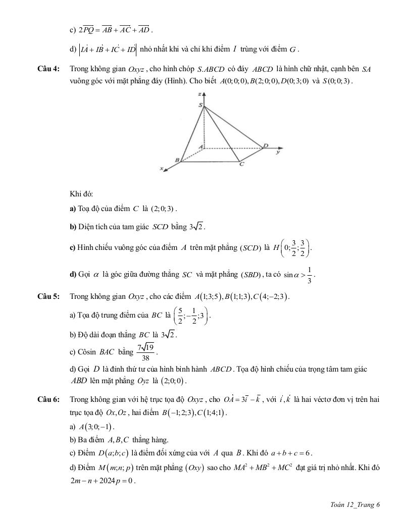 ôn tập cuối học kì 1 toán 12 năm 2025 – 2026 trường thpt trần phú – hà nội 5