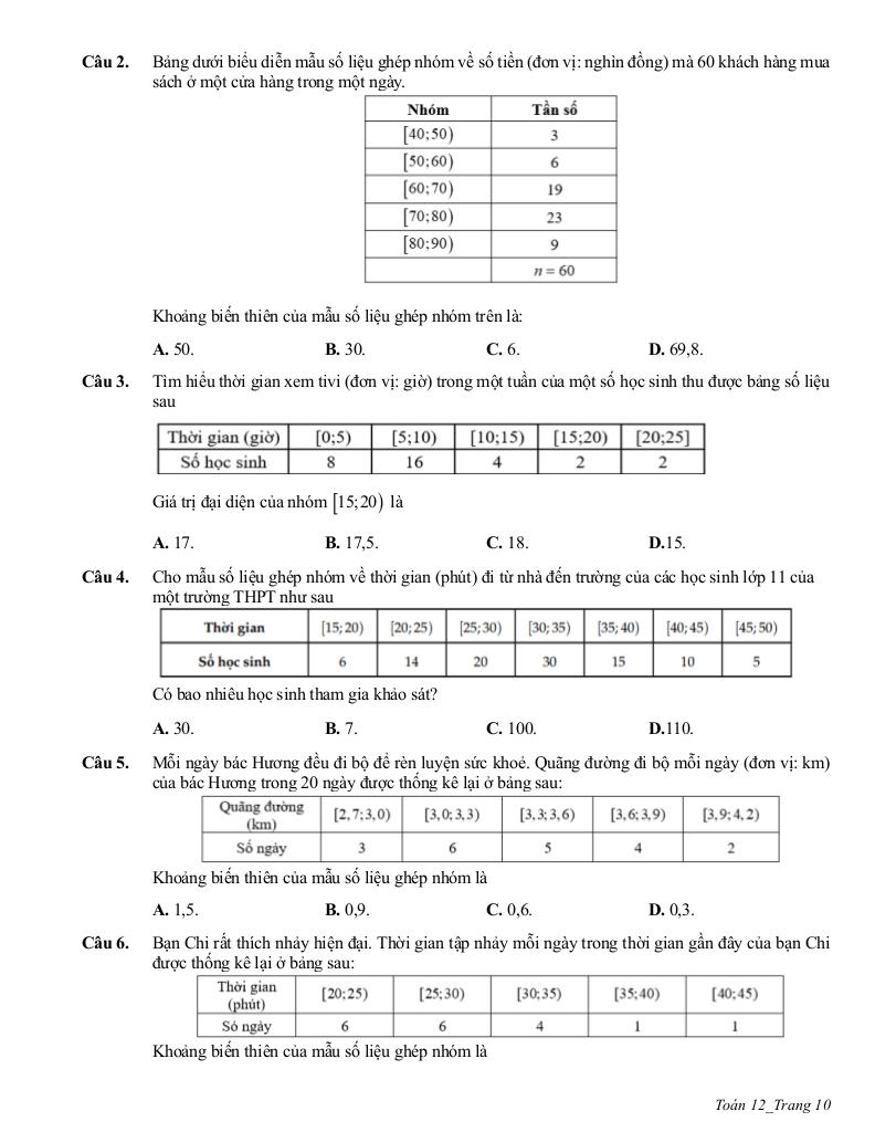 ôn tập cuối học kì 1 toán 12 năm 2025 – 2026 trường thpt trần phú – hà nội 9