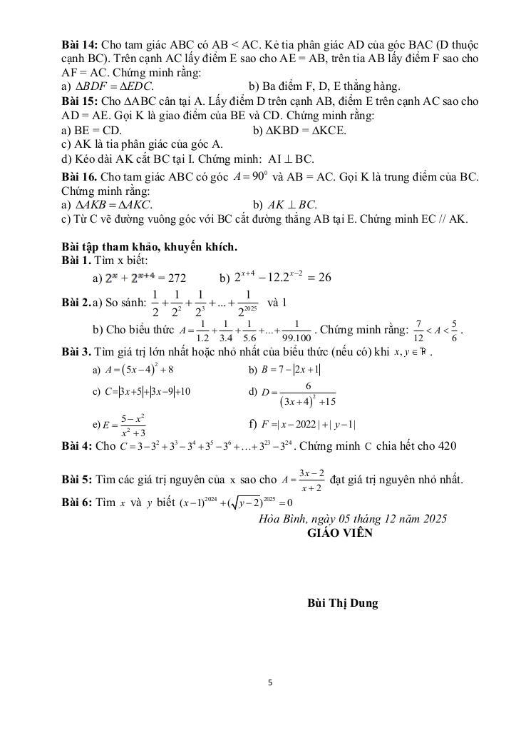 ôn tập cuối học kì 1 toán 7 năm 2025 – 2026 trường thcs lê quý đôn – phú thọ 4