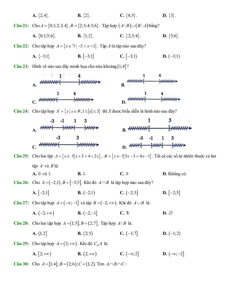 ôn tập giữa học kì 1 toán 10 năm 2025 – 2026 trường thpt trần phú – hà nội 3