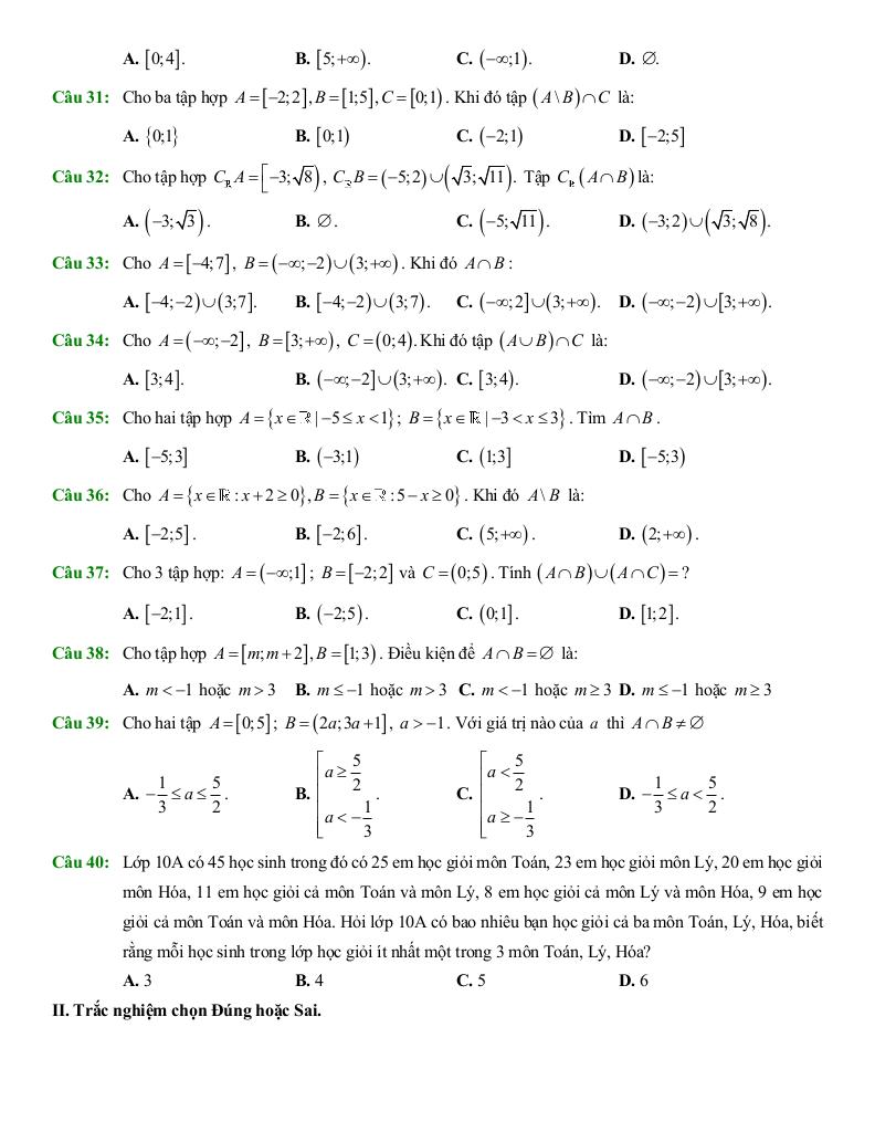 ôn tập giữa học kì 1 toán 10 năm 2025 – 2026 trường thpt trần phú – hà nội 4