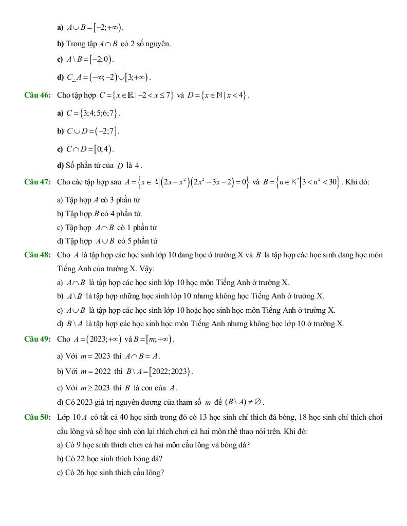 ôn tập giữa học kì 1 toán 10 năm 2025 – 2026 trường thpt trần phú – hà nội 6