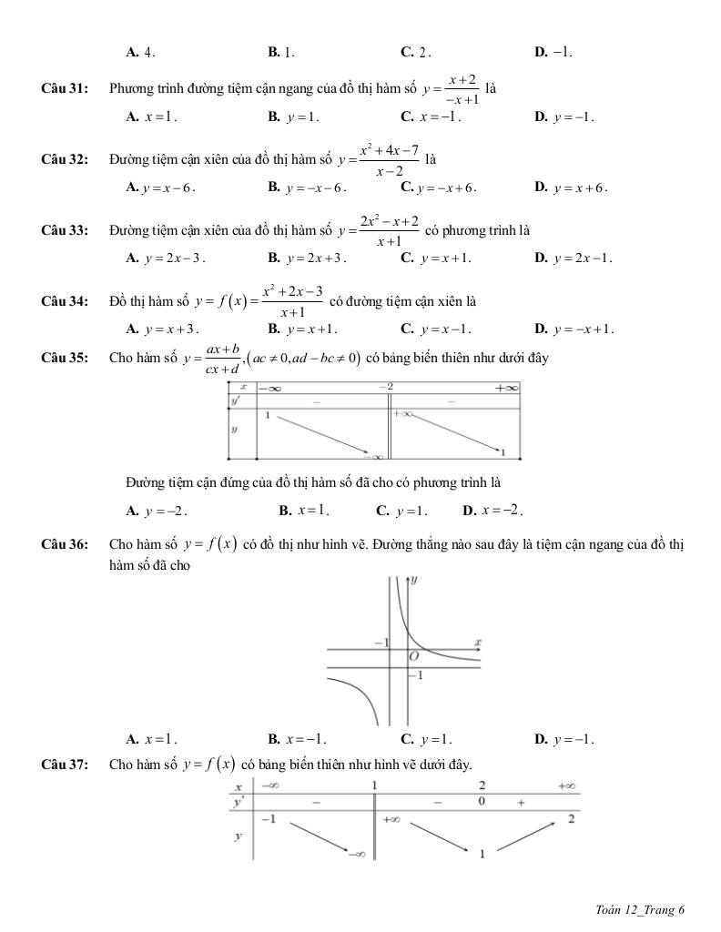 ôn tập giữa học kì 1 toán 12 năm 2025 – 2026 trường thpt trần phú – hà nội 5