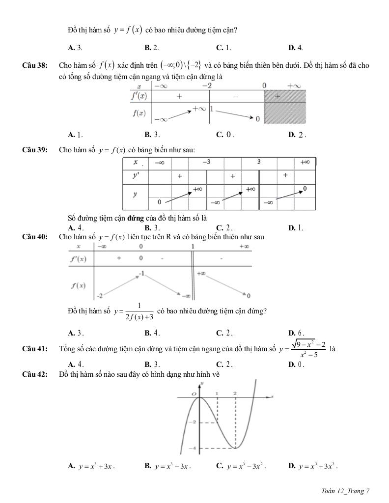 ôn tập giữa học kì 1 toán 12 năm 2025 – 2026 trường thpt trần phú – hà nội 6