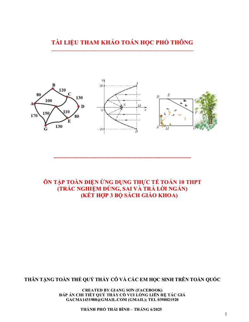 ôn tập toàn diện ứng dụng thực tế môn toán 10 thpt 0