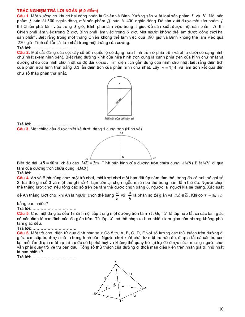ôn tập toàn diện ứng dụng thực tế môn toán 10 thpt 9