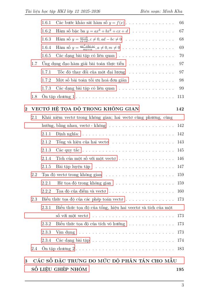 phân dạng và bài tập môn toán 12 học kì 1 – lê minh kha 2
