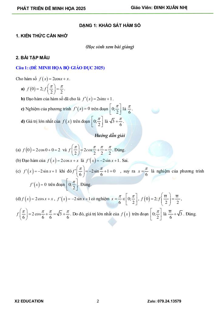 phát triển trắc nghiệm đúng sai trong đề minh họa tn thpt 2025 môn toán 1