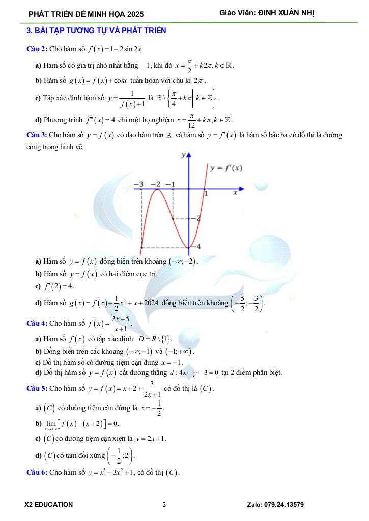 phát triển trắc nghiệm đúng sai trong đề minh họa tn thpt 2025 môn toán 2