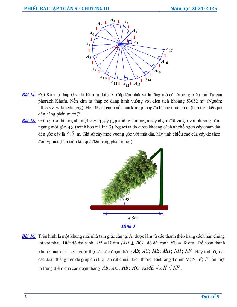 phiếu bài tập toán 9 chương căn thức 5