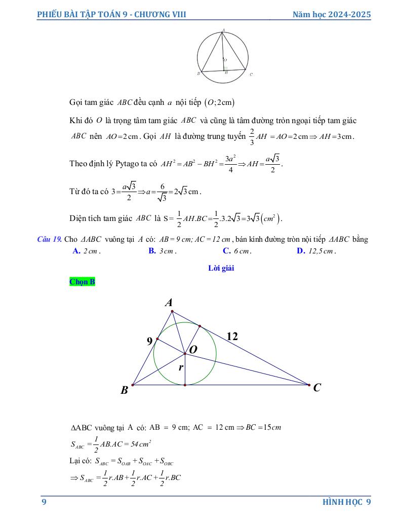 phiếu bài tập toán 9 chương đường tròn 18