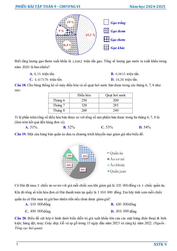 phiếu bài tập toán 9 chương một số yếu tố thống kê và xác suất 6
