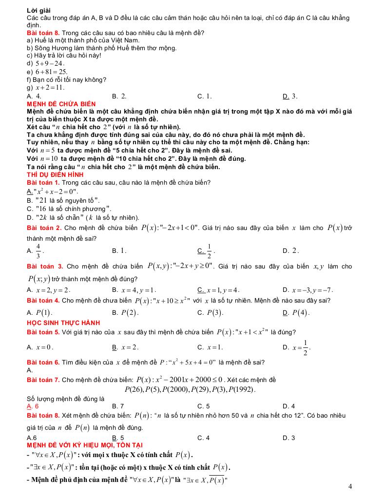 phương pháp giải toán và bài tập chuyên đề mệnh đề và tập hợp toán 10 3