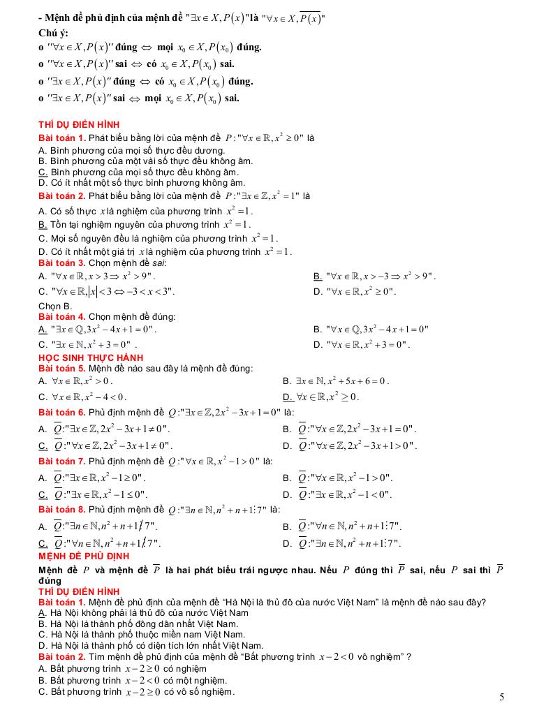 phương pháp giải toán và bài tập chuyên đề mệnh đề và tập hợp toán 10 4