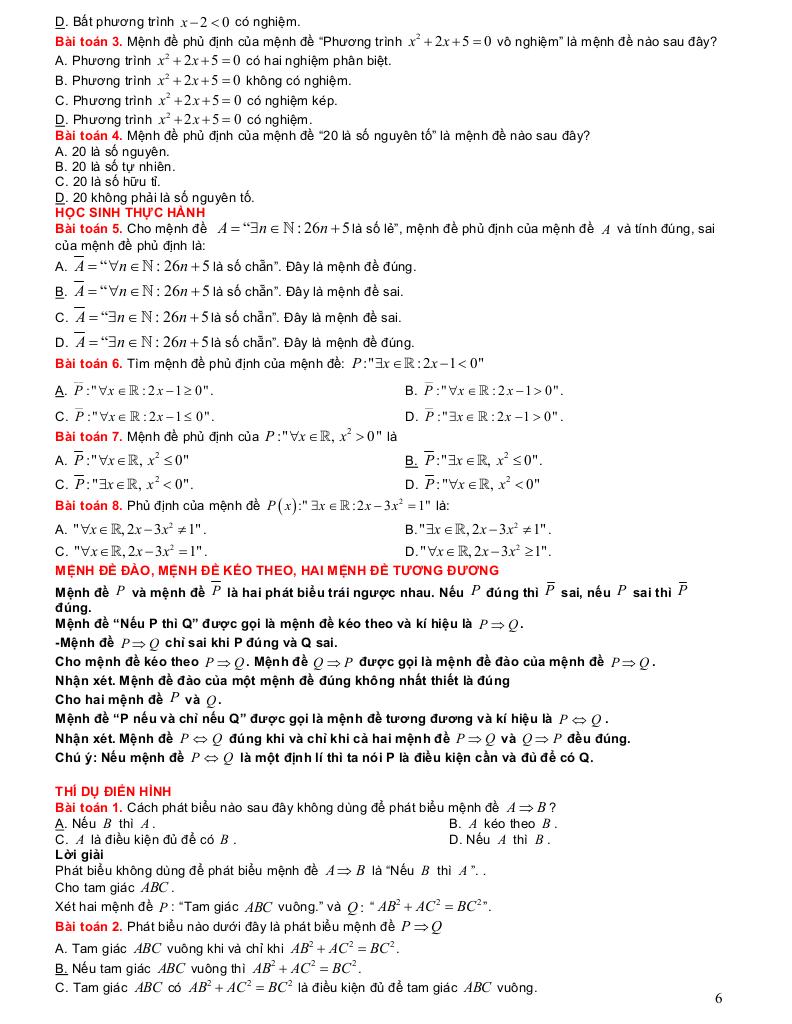 phương pháp giải toán và bài tập chuyên đề mệnh đề và tập hợp toán 10 5