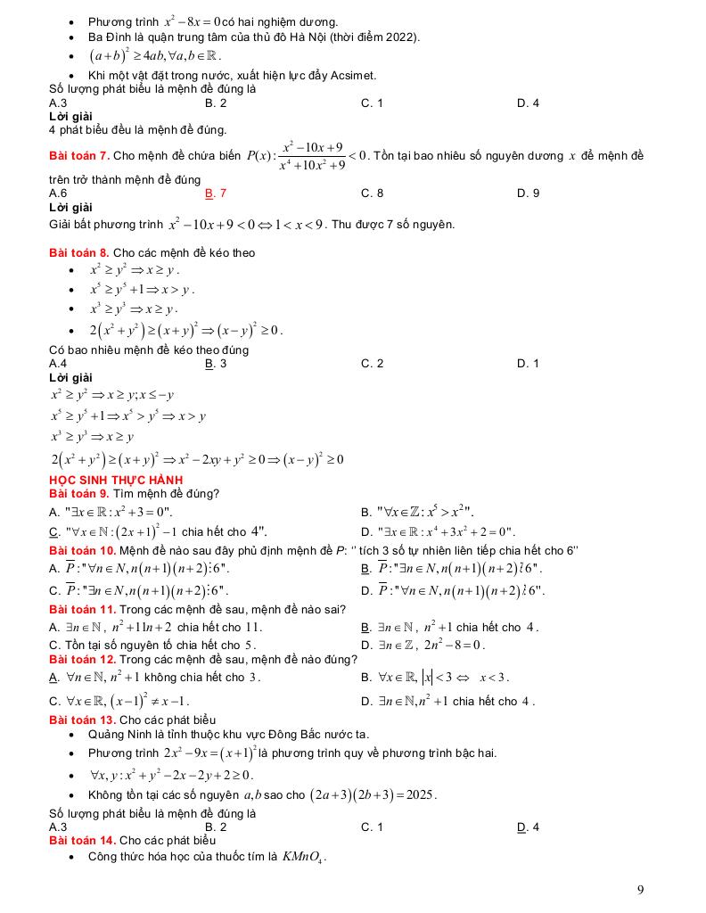 phương pháp giải toán và bài tập chuyên đề mệnh đề và tập hợp toán 10 8