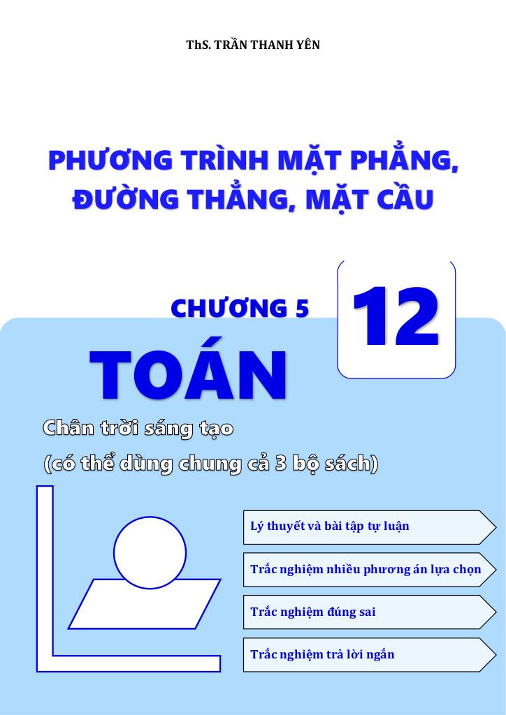 phương trình mặt phẳng, đường thẳng, mặt cầu toán 12 ctst – trần thanh yên 0