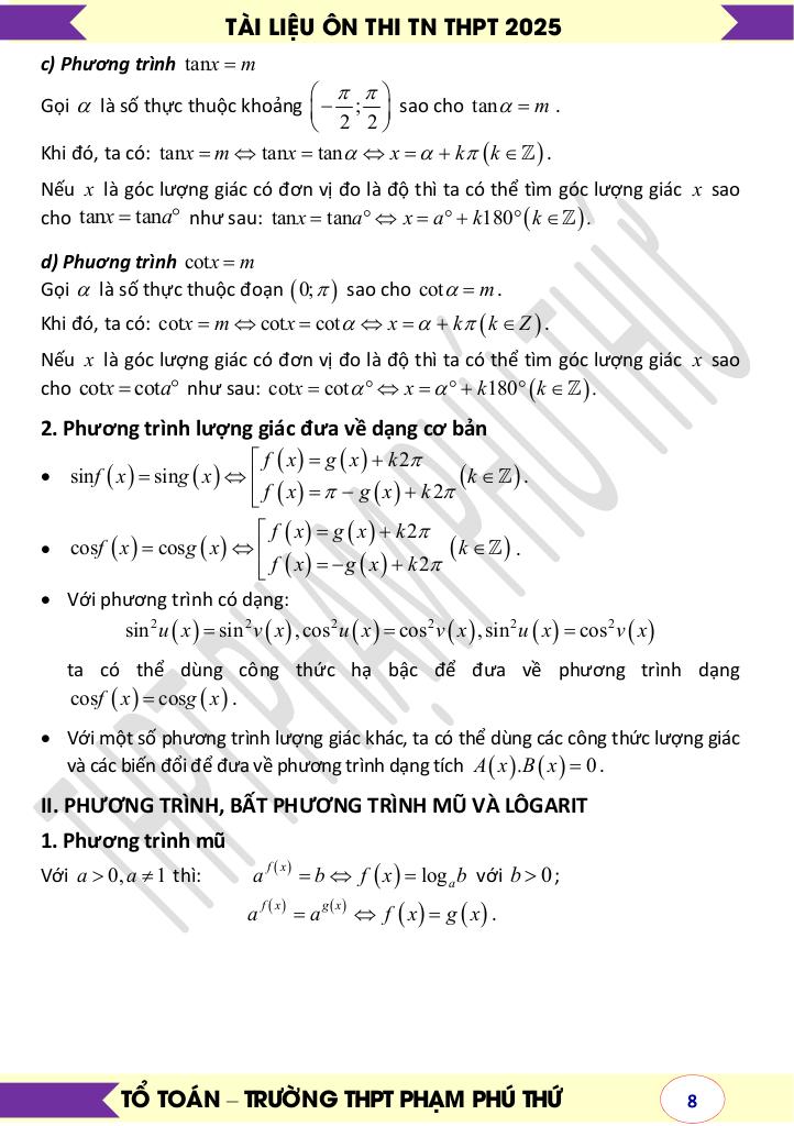 sổ tay kiến thức 8 chủ đề trọng tâm ôn thi tn thpt môn toán 9