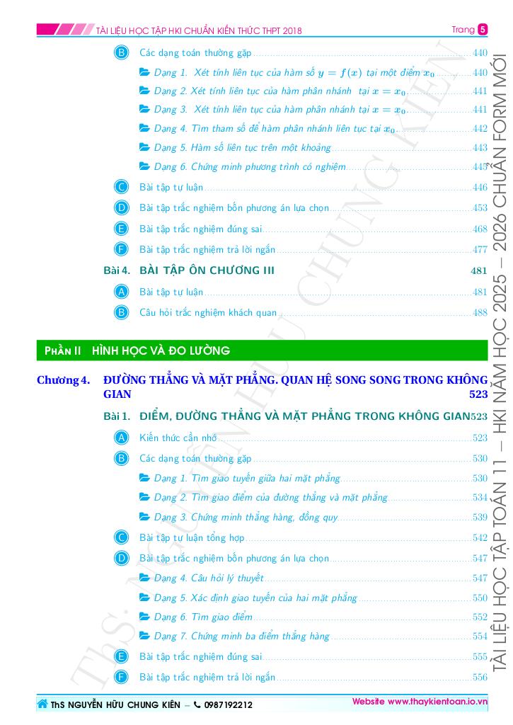 tài liệu học tập môn toán 11 học kì 1 năm 2025 – 2026 chuẩn cấu trúc mới 6
