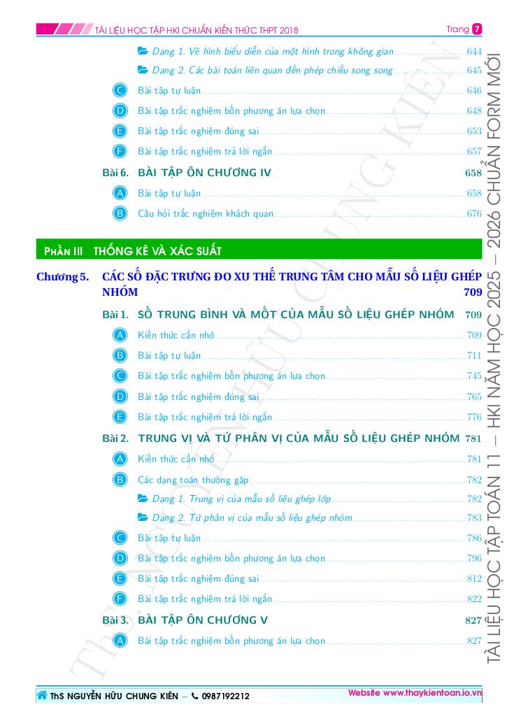 tài liệu học tập môn toán 11 học kì 1 năm 2025 – 2026 chuẩn cấu trúc mới 8