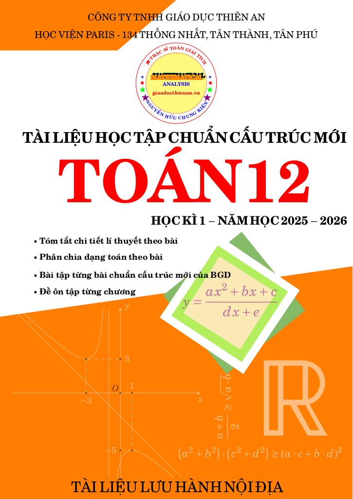 tài liệu học tập môn toán 12 học kì 1 năm 2025 – 2026 chuẩn cấu trúc mới 0