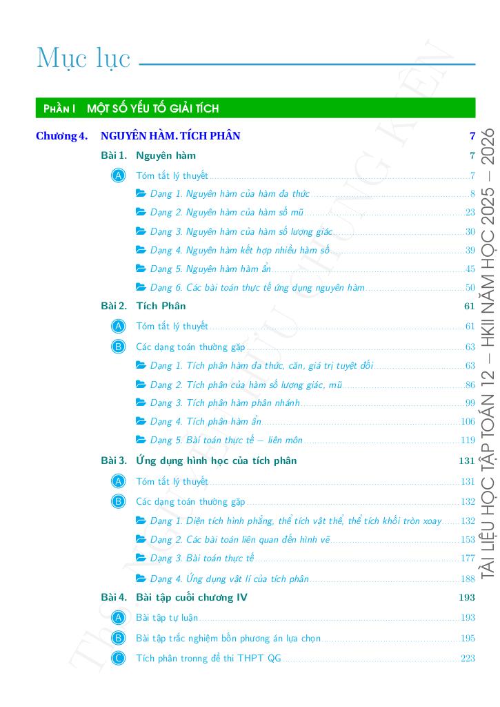 tài liệu học tập môn toán 12 học kì 2 năm 2025 – 2026 chuẩn cấu trúc mới 2