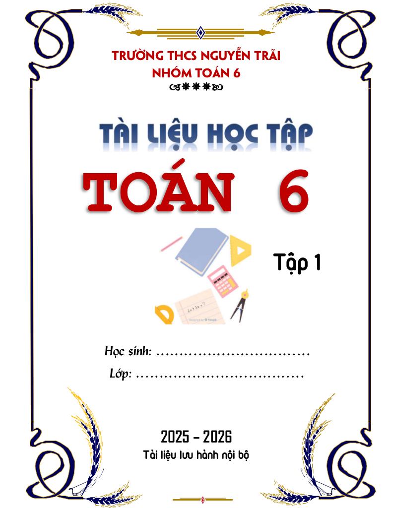 tài liệu học tập môn toán 6 học kì 1 năm học 2025 – 2026 0
