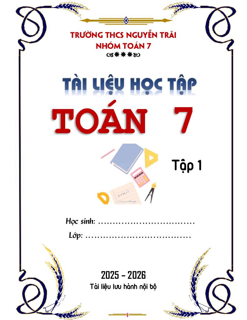 tài liệu học tập môn toán 7 học kì 1 năm học 2025 – 2026 0