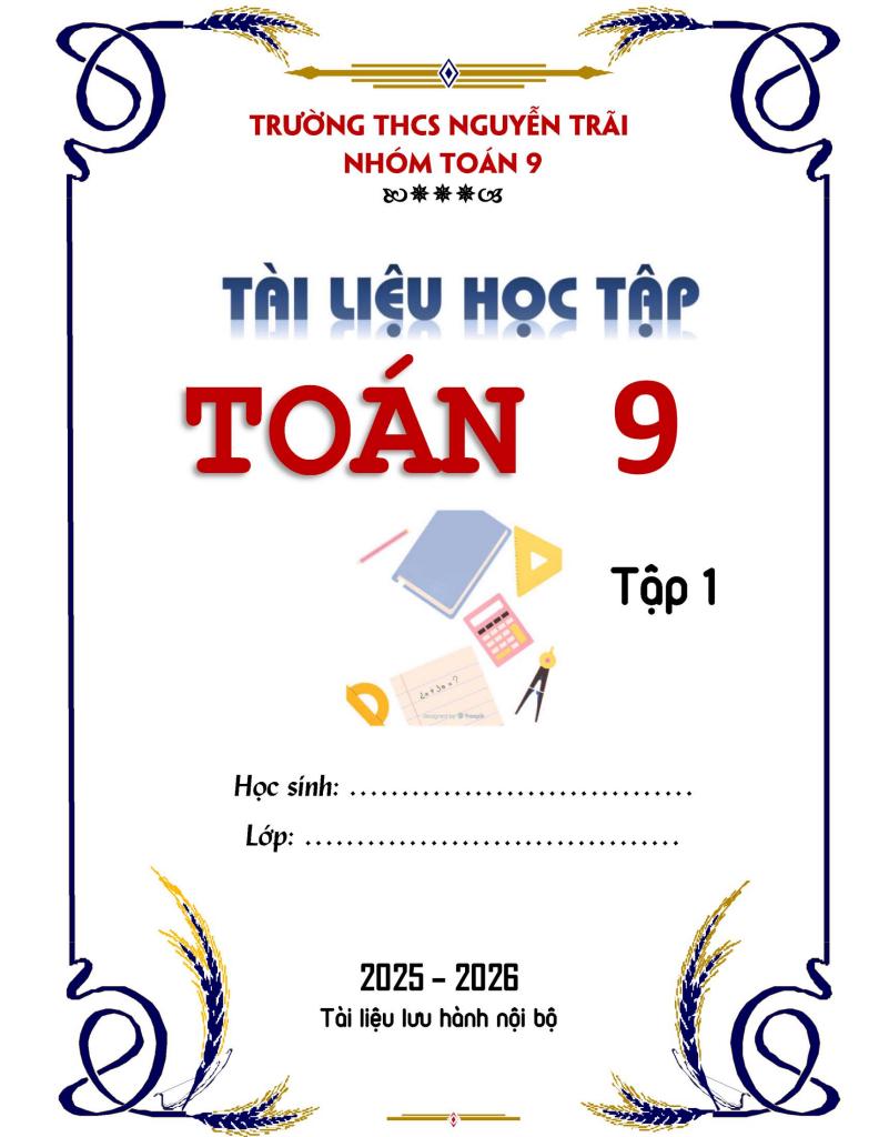 tài liệu học tập môn toán 9 học kì 1 năm học 2025 – 2026 0