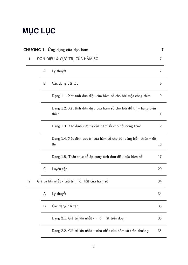 tài liệu học tập ứng dụng đạo hàm để khảo sát và vẽ đồ thị của hàm số toán 12 2